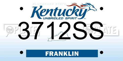 3712SS Kentucky License Plate
