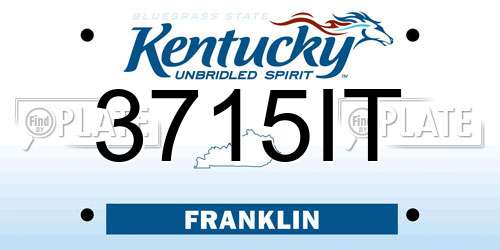 3715IT Kentucky License Plate