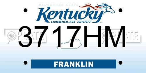 3717HM Kentucky License Plate