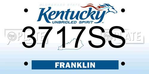 3717SS Kentucky License Plate