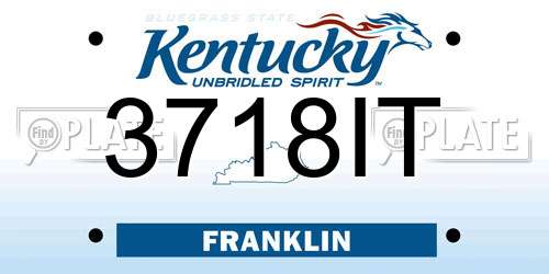 3718IT Kentucky License Plate