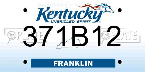 371B12 Kentucky License Plate