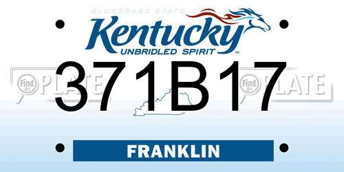 371B17 Kentucky License Plate