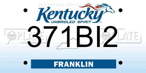 371BI2 Kentucky License Plate