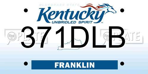 371DLB Kentucky License Plate