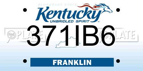371IB6 Kentucky License Plate