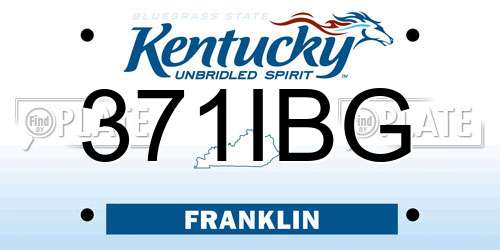 371IBG Kentucky License Plate