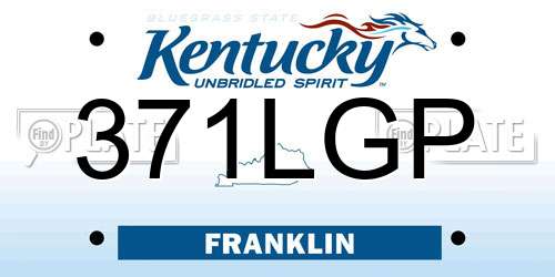 371LGP Kentucky License Plate