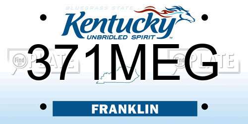 371MEG Kentucky License Plate