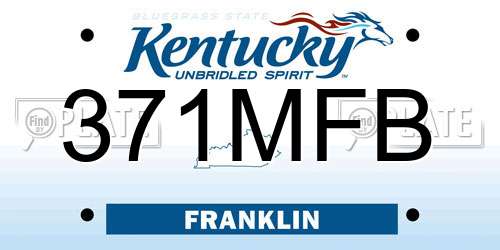 371MFB Kentucky License Plate