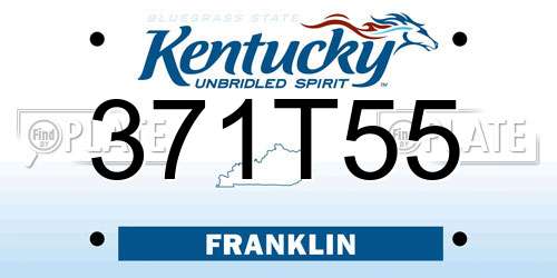 371T55 Kentucky License Plate