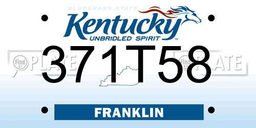 371T58 Kentucky License Plate