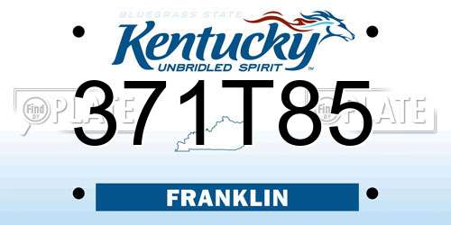 371T85 Kentucky License Plate
