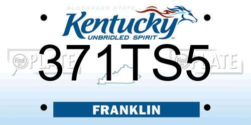 371TS5 Kentucky License Plate