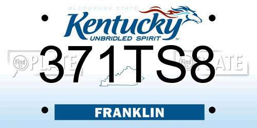 371TS8 Kentucky License Plate