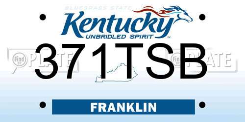 371TSB Kentucky License Plate