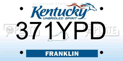371YPD Kentucky License Plate