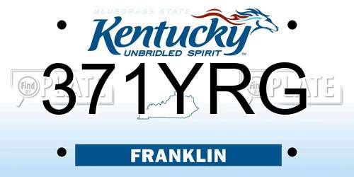 371YRG Kentucky License Plate