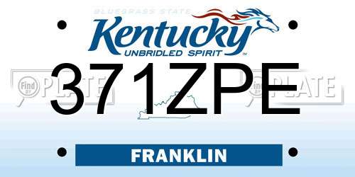 371ZPE Kentucky License Plate