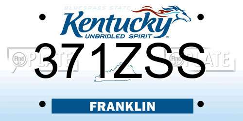 371ZSS Kentucky License Plate