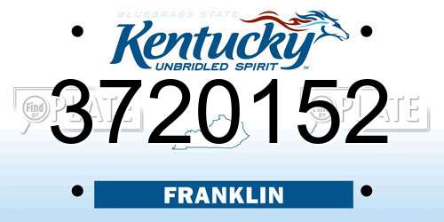 3720152 Kentucky License Plate
