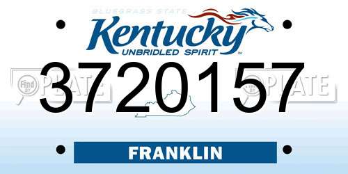 3720157 Kentucky License Plate