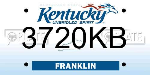 3720KB Kentucky License Plate