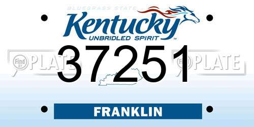 37251 Kentucky License Plate