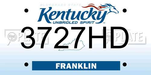 3727HD Kentucky License Plate