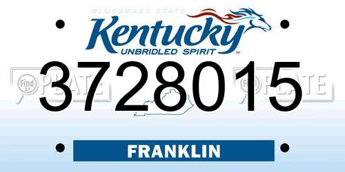 3728015 Kentucky License Plate