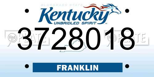 3728018 Kentucky License Plate