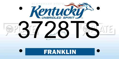 3728TS Kentucky License Plate