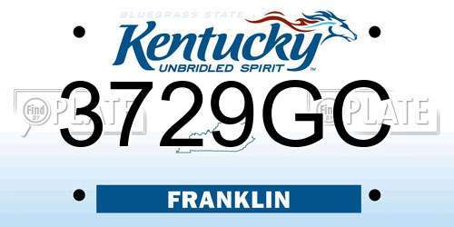 3729GC Kentucky License Plate