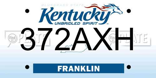 372AXH Kentucky License Plate