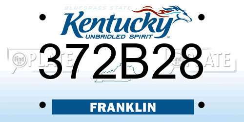 372B28 Kentucky License Plate