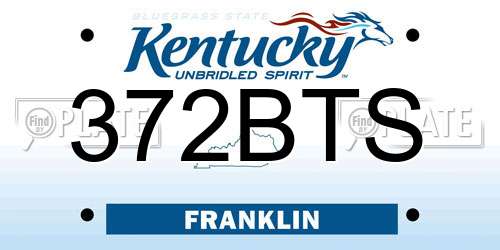 372BTS Kentucky License Plate
