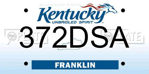 372DSA Kentucky License Plate