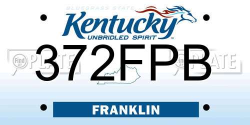 372FPB Kentucky License Plate