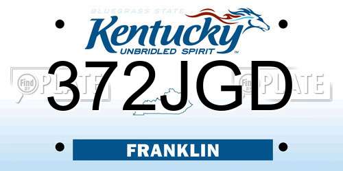 372JGD Kentucky License Plate