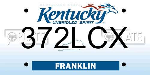 372LCX Kentucky License Plate