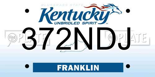 372NDJ Kentucky License Plate