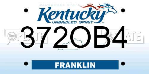 372OB4 Kentucky License Plate