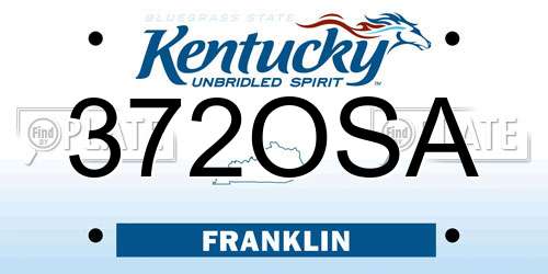 372OSA Kentucky License Plate
