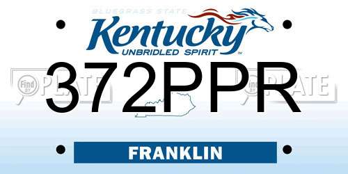 372PPR Kentucky License Plate