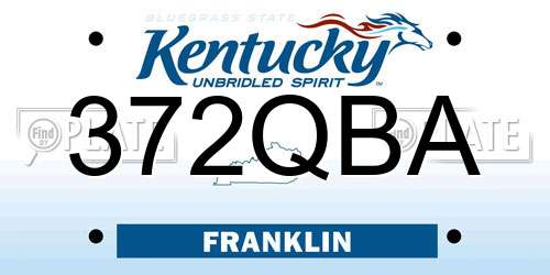 372QBA Kentucky License Plate