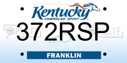 372RSP Kentucky License Plate