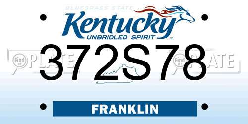 372S78 Kentucky License Plate
