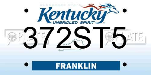 372ST5 Kentucky License Plate