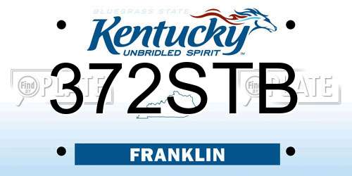 372STB Kentucky License Plate