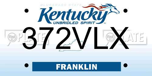 372VLX Kentucky License Plate